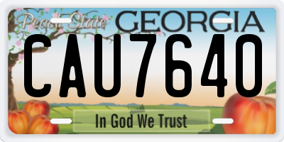 GA license plate CAU7640