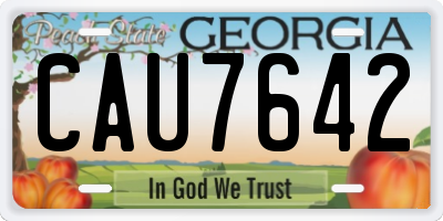 GA license plate CAU7642