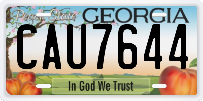 GA license plate CAU7644