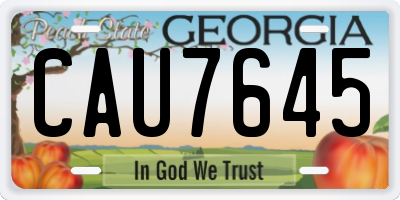 GA license plate CAU7645