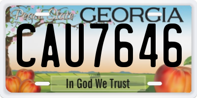GA license plate CAU7646