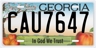 GA license plate CAU7647