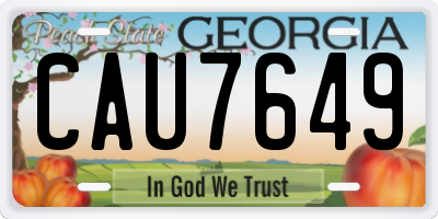 GA license plate CAU7649