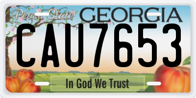 GA license plate CAU7653