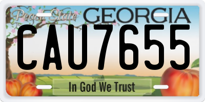 GA license plate CAU7655