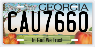 GA license plate CAU7660