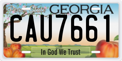GA license plate CAU7661