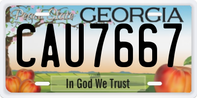 GA license plate CAU7667