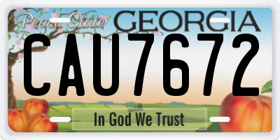 GA license plate CAU7672