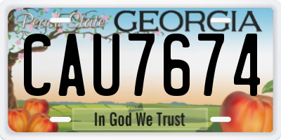 GA license plate CAU7674