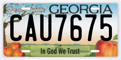 GA license plate CAU7675