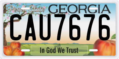 GA license plate CAU7676