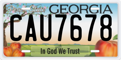 GA license plate CAU7678
