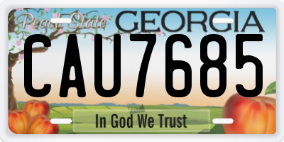 GA license plate CAU7685