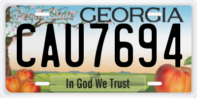 GA license plate CAU7694