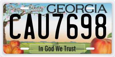 GA license plate CAU7698