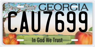 GA license plate CAU7699