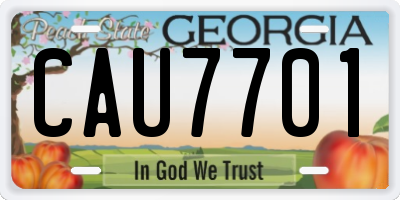 GA license plate CAU7701