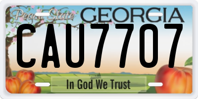 GA license plate CAU7707