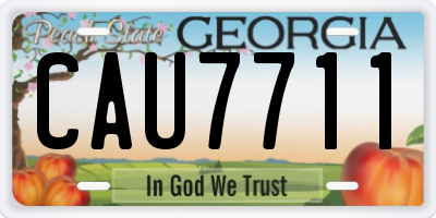 GA license plate CAU7711
