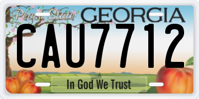 GA license plate CAU7712
