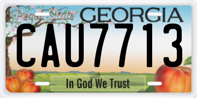 GA license plate CAU7713