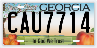 GA license plate CAU7714