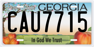 GA license plate CAU7715
