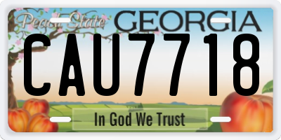 GA license plate CAU7718