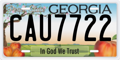 GA license plate CAU7722