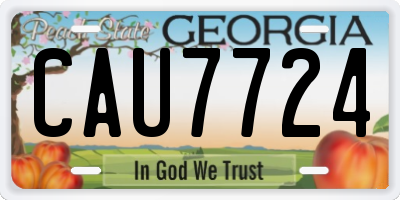 GA license plate CAU7724