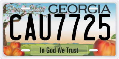 GA license plate CAU7725