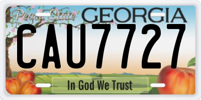 GA license plate CAU7727