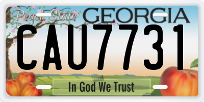 GA license plate CAU7731