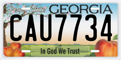 GA license plate CAU7734