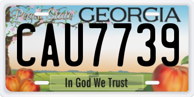 GA license plate CAU7739