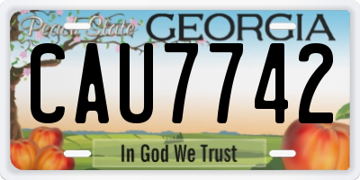 GA license plate CAU7742