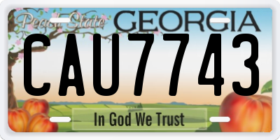 GA license plate CAU7743