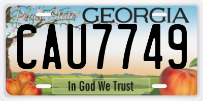 GA license plate CAU7749