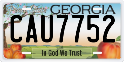 GA license plate CAU7752