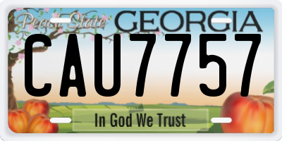 GA license plate CAU7757