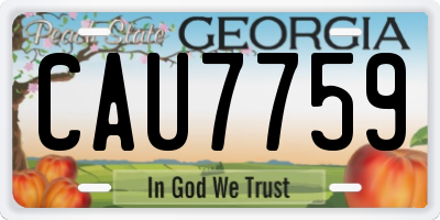 GA license plate CAU7759