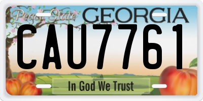 GA license plate CAU7761