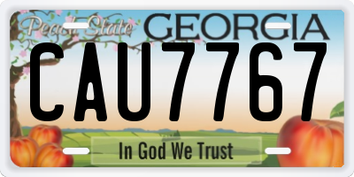 GA license plate CAU7767