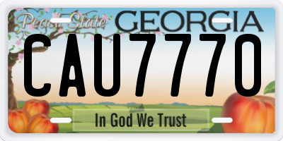 GA license plate CAU7770