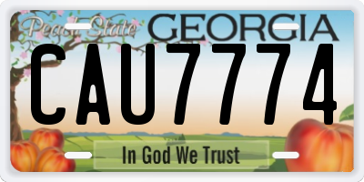 GA license plate CAU7774