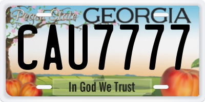 GA license plate CAU7777
