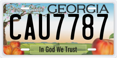 GA license plate CAU7787