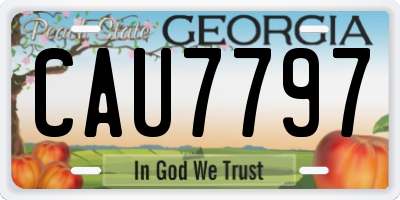 GA license plate CAU7797