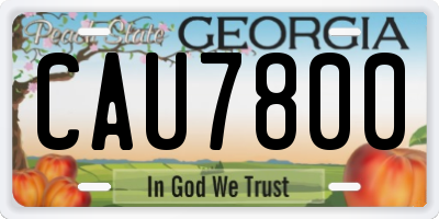 GA license plate CAU7800